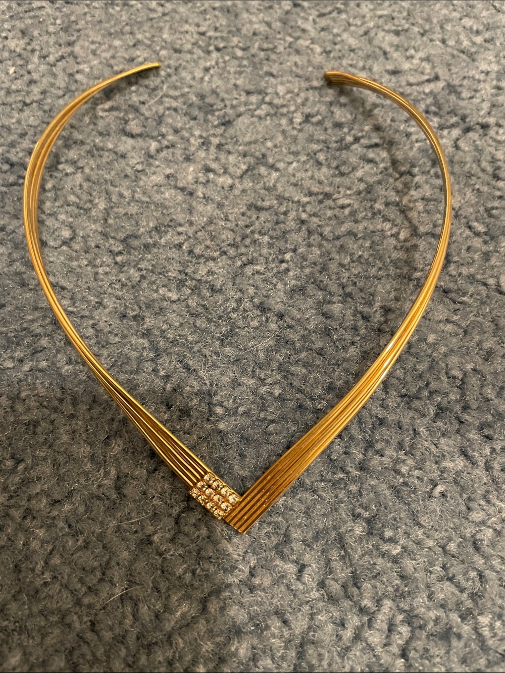 Circa 1980’s Cuff Gold and Diamond Necklace